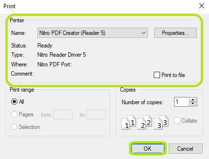 Choose your printer from the "Select Printer" box.