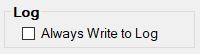 The log setting determines whether process messages will be saved to the log file at all times.