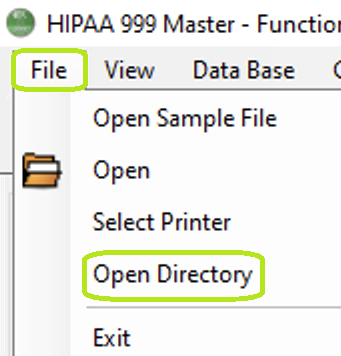 The "Open Directory" menu.