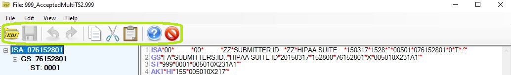 The "EDI Taskbar" is in the "EDI Editor" window.