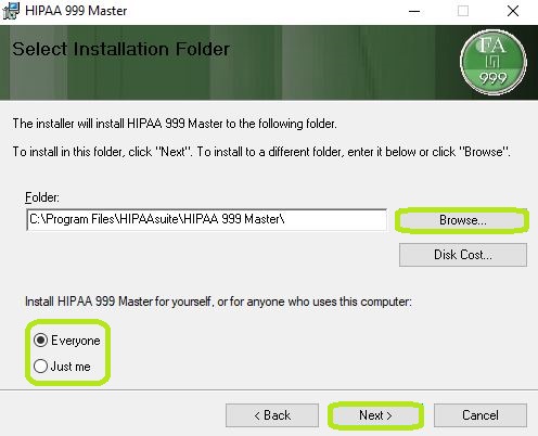 The Installation Folder Window.