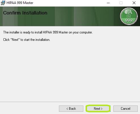 The Confirm Installation window.
