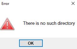 Error pop-up message if an image index is not configured.