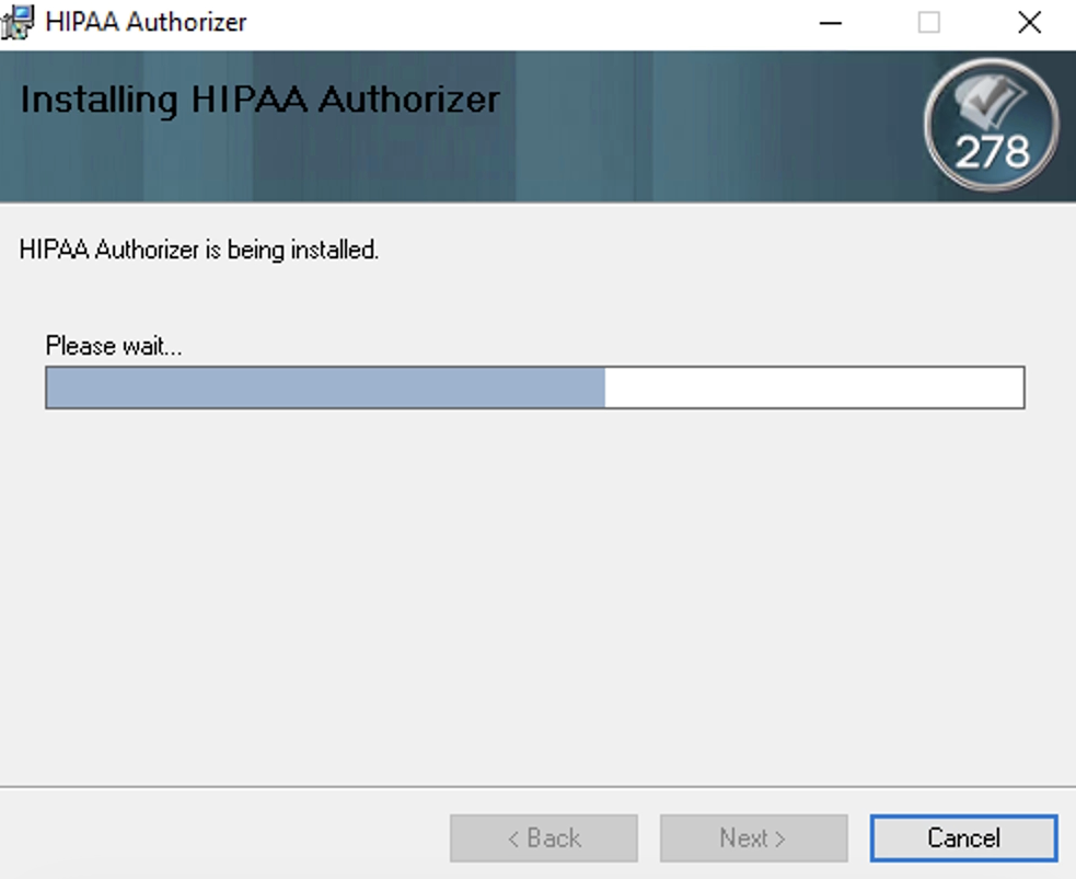 This window will show as the application update is being installed.