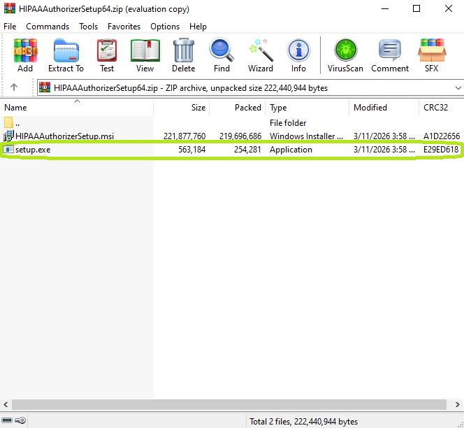 Double-click the "setup.exe" application to begin installation.
