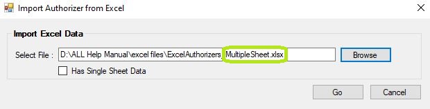Sample of Excel data import with multiple sheets.