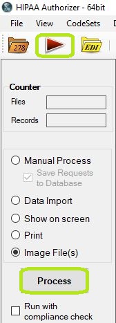 The "Run" button options in the main window.