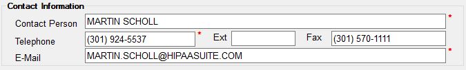 "Contact Information" section.