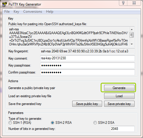 The "Generate" button.