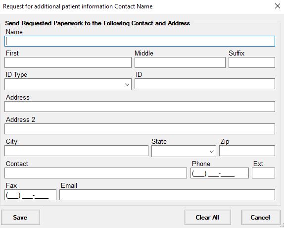 Adding contact information to a request for paperwork.