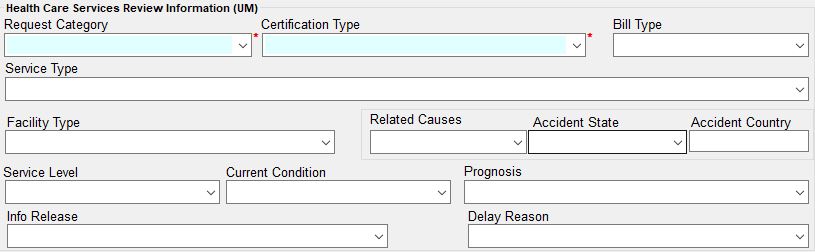 The "Health Care Services Review Information (UM)" section.