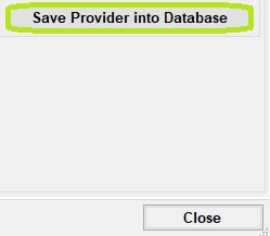 "Save Provider into Database" option.