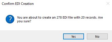 The "Confirm EDI Creation" pop-up.