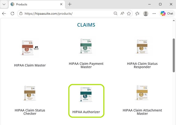 The Products page after clicking on the Products option at the top left of the website.&nbsp;