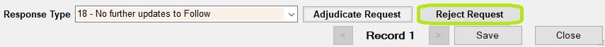 The "Adjudicate Request" button.