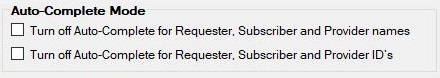 Auto-Complete Mode section.