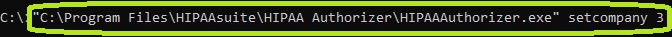The command argument "setcompany 3" in Command Prompt.