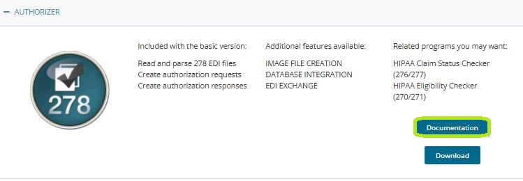 The “Documentation" button.