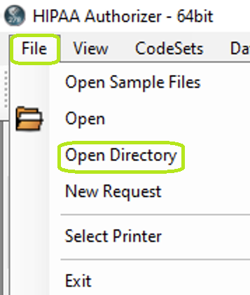 The "Open Directory" menu.