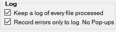The log setting determines whether process messages will be saved to the log file at all times.