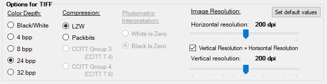 This box allows you to modify TIFF settings.