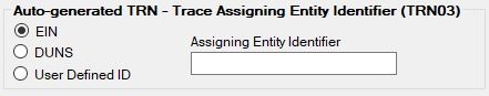 Auto-generated TRN - Trace Assigning Entity Identifier (TRN03) section.