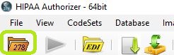 Opening a file with the toolbar.