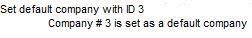 The log entry for the default company after the change.