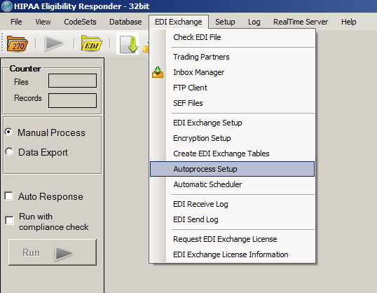 EligResponder selecting autoprocess setup