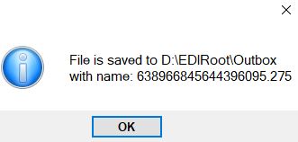 Pop-up confirmation of file saved. Pop-up confirmation of file saved.