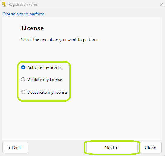 To renew your trial, select "Activate License." To renew your trial, select "Activate License."