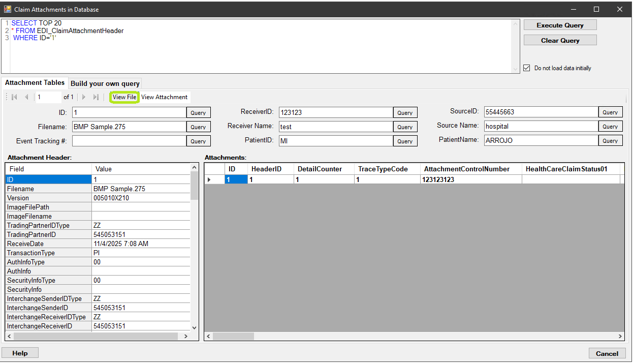 The "View File" button. The "View File" button.
