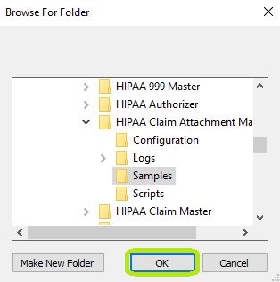 The "Browse for Folder" pop-up. The "Browse for Folder" pop-up.