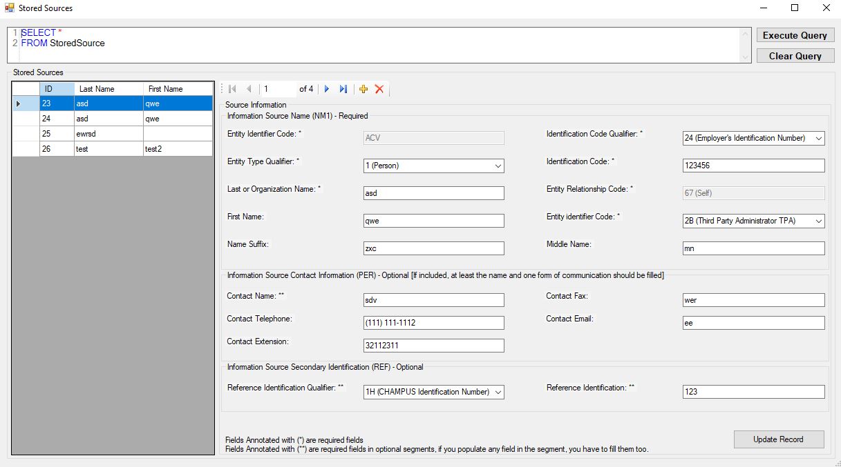 Stored Provider editing screen. Stored Provider editing screen.