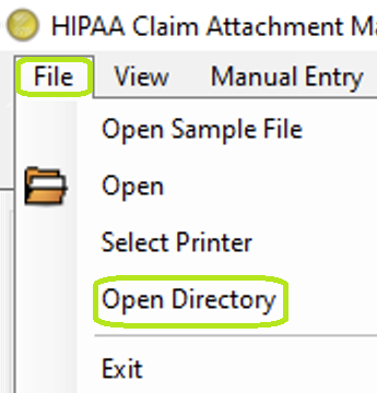 The "Open Directory" menu. The "Open Directory" menu.