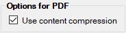 The "Options for PDF" box. The "Options for PDF" box.