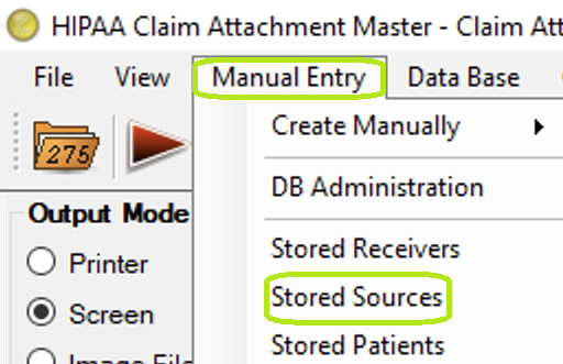 Stored providers menu option. Stored providers menu option.