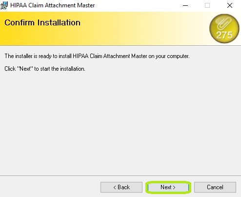 The Confirm Installation window. The Confirm Installation window.