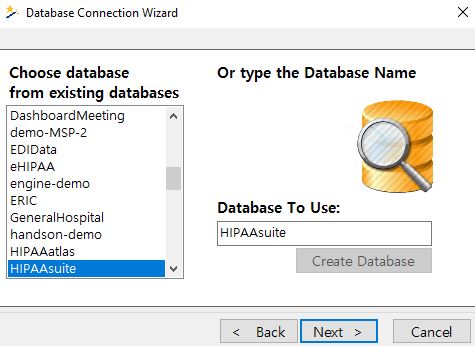 Choose an existing database or create a new one.