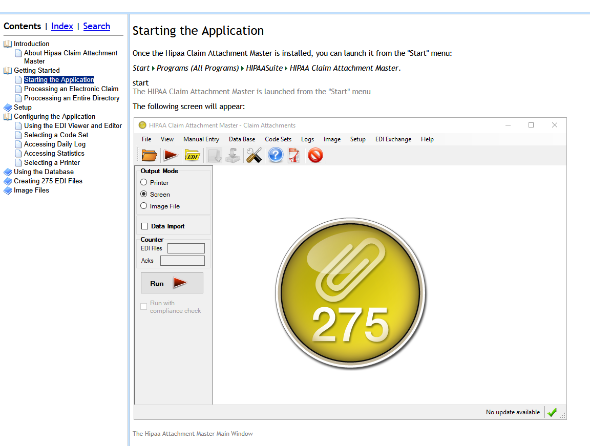 The user's manual opens after clicking "Documentation." The user's manual opens after clicking "Documentation."