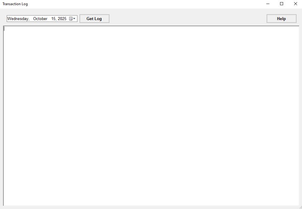 The "Transaction Log" window. The "Transaction Log" window.