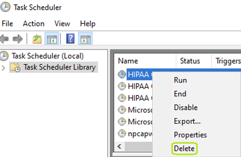 The “Delete” option is under the task’s drop-down menu. The “Delete” option is under the task’s drop-down menu.