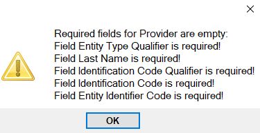 "Add new Provider - Validation Message." "Add new Provider - Validation Message."
