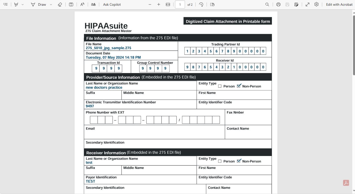 View of a PDF claim file. View of a PDF claim file.