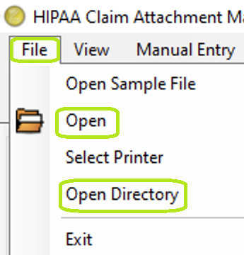 In the "File" tab menu, you can select if you want to open a file or directory. In the "File" tab menu, you can select if you want to open a file or directory.