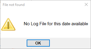 A pop-up window will indicate there are no logs.