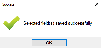 Pop-up message if the configuration was a success.