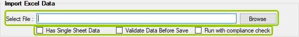 The Import Excel Data box within the Import Claims from Excel window.