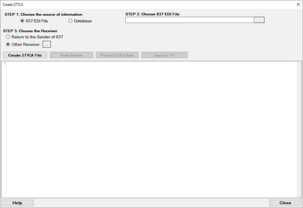 The "Create 277CA" window.