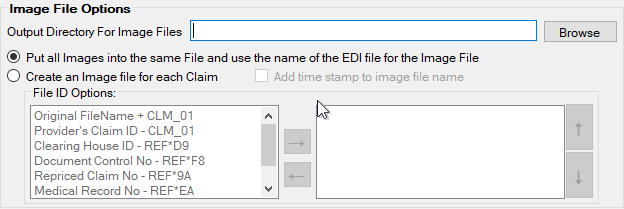 The "Image File Options" box.